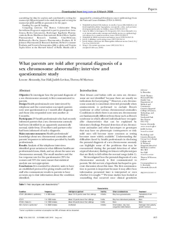 Chromosome abnormalities symptoms picture