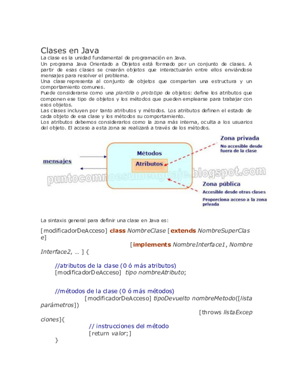(DOC) Clases en Java