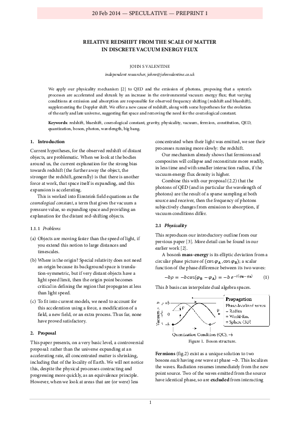 (PDF) Relative Redshift from the Scale Of Matter in Discrete Vacuum