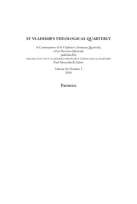 From the "Return to the Fathers" to the need for a modern Orthodox Theology