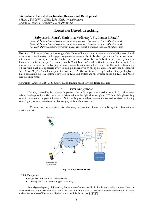 Location Based Applications and Services