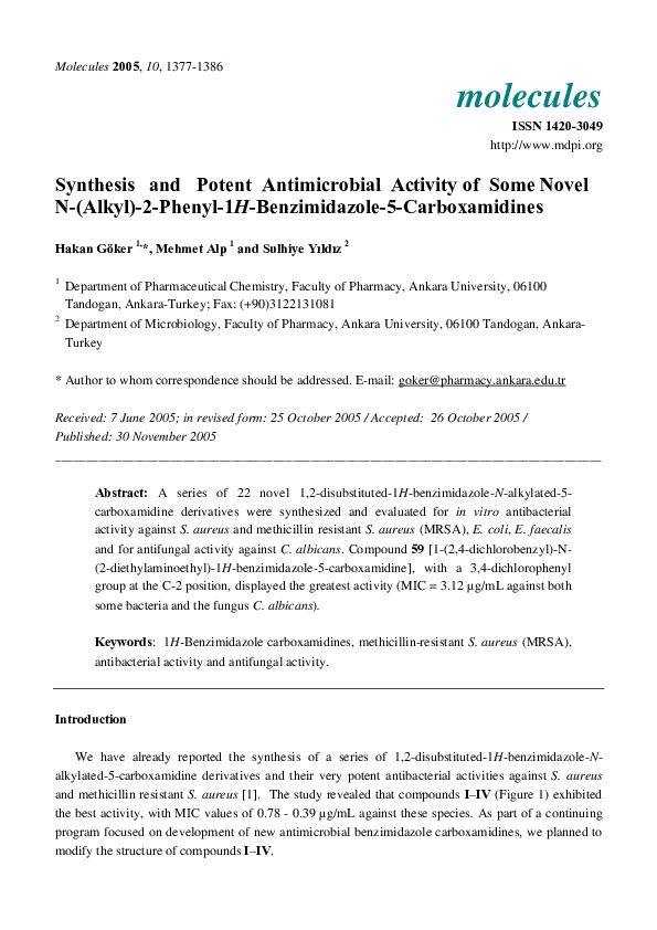 (PDF) Synthesis and Potent Antimicrobial Activity of Some Novel N ...