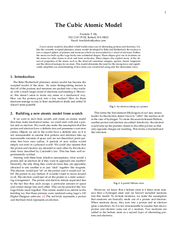 (PDF) The Cubic Atomic Model