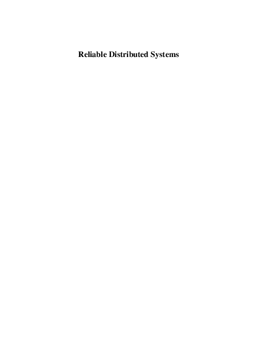 (PDF) Reliable Distributed Systems