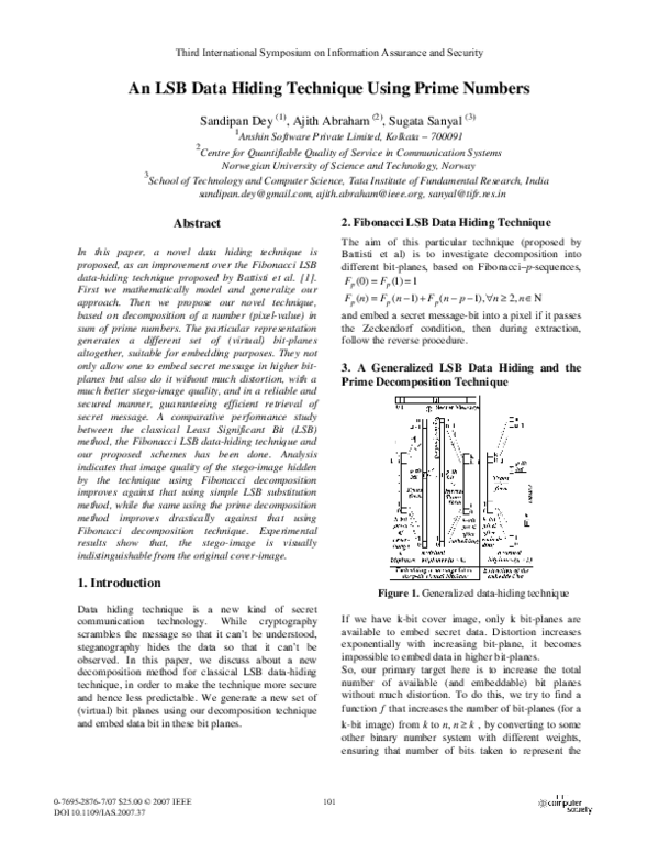 (PDF) An LSB Data Hiding Technique Using Prime Numbers