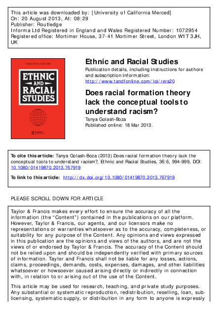 Racial formation in the united states summary image