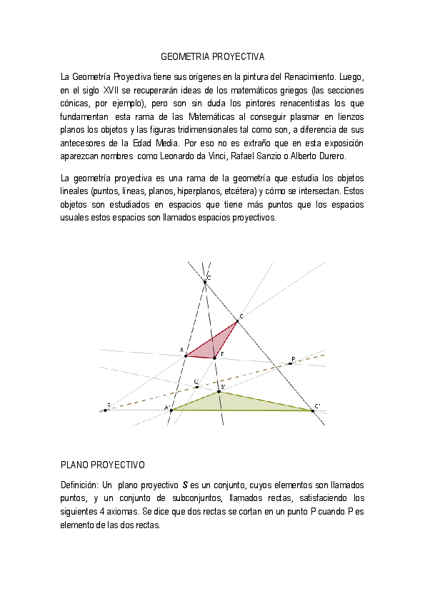 GEOMETRIA PROYECTIVA Maria Jose Aragon Quintal Academia.edu