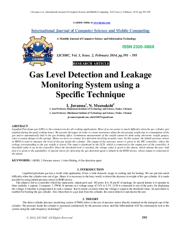 (PDF) Gas Level Detection and Leakage Monitoring System using a ...