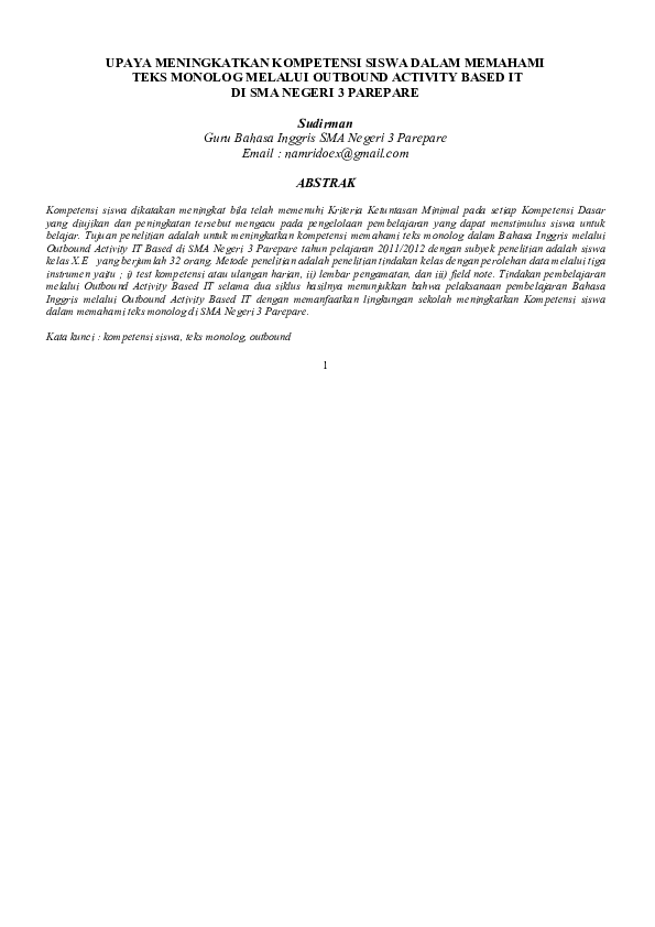 Teks Monolog Bahasa Inggris Untuk Sma Berbagai Teks Penting