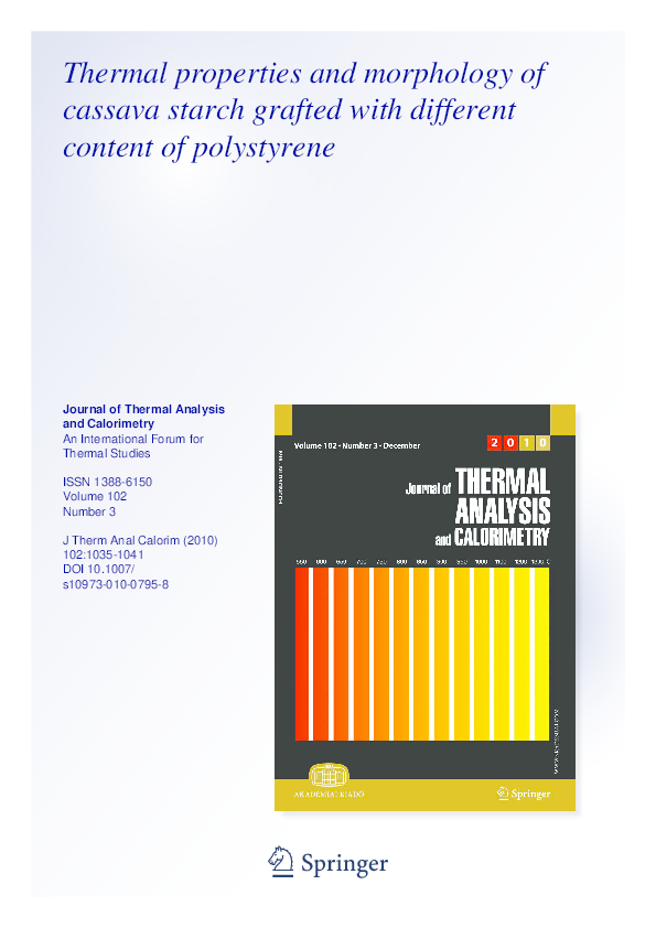 (PDF) 2 3 Journal of Thermal Analysis and Calorimetry An International Forum for Thermal Studies