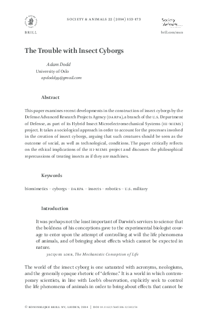(PDF) The Trouble with Insect Cyborgs