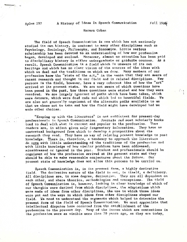 (PDF) 597 A History of Ideas in Speech Communication Syllabus and Selected Reading List