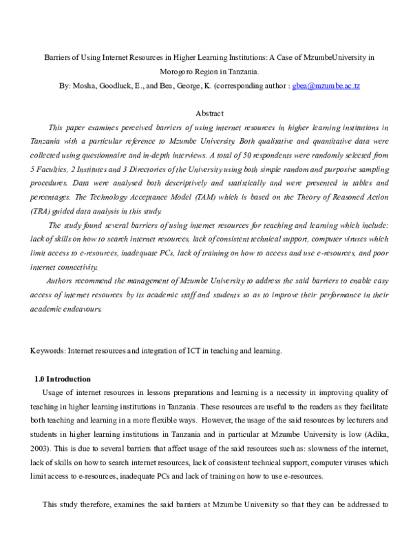 (DOC) Bea and Mosha Paper 1
