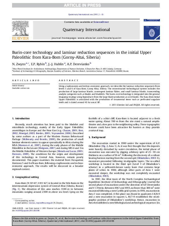 (PDF) Burin-Core technology and Laminar Reduction sequence in the ...