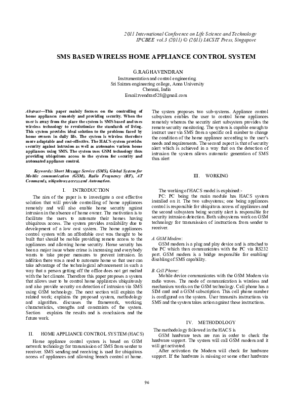 (PDF) SMS BASED WIRELSS HOME APPLIANCE CONTROL SYSTEM
