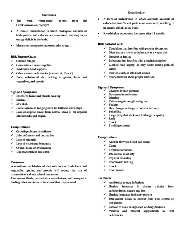 Protein Deficiency Kwashiorkor