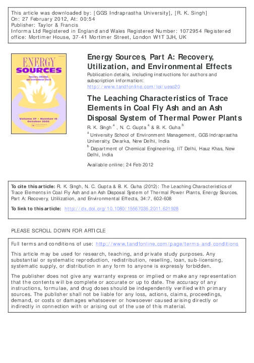 (PDF) The Leaching Characteristics of Trace Elements in Coal Fly Ash ...