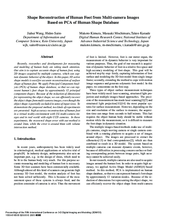 (PDF) Shape Reconstruction of Human Foot from Multi-camera Images Based ...