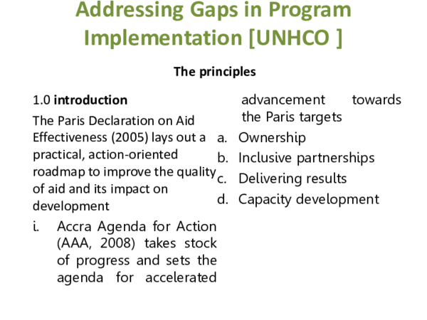 (PPT) Addressing Gaps in Program Implementation