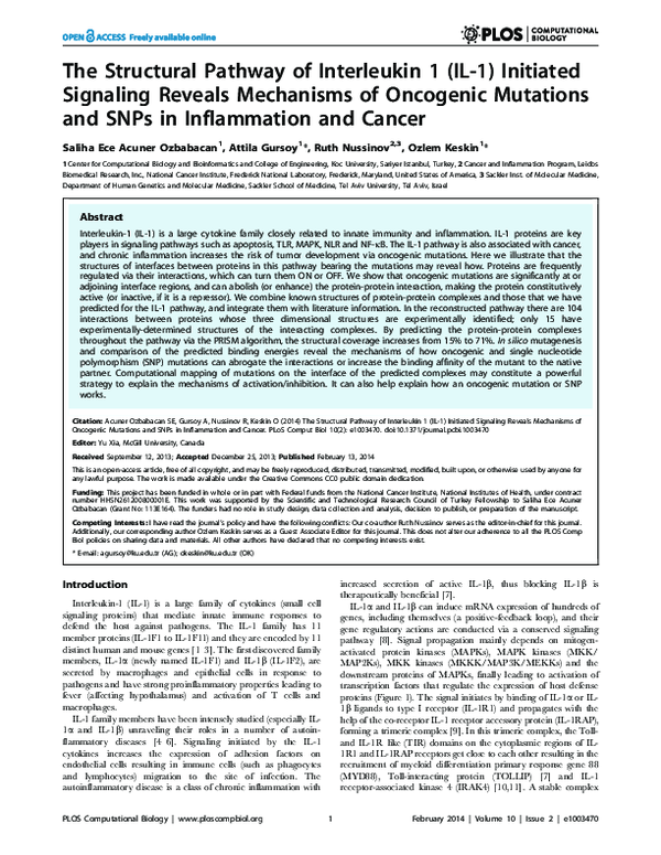 (PDF) The Structural Pathway of Interleukin 1 (IL-1) Initiated ...
