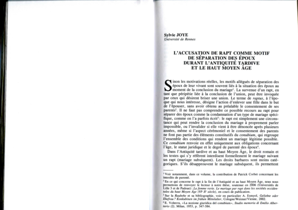 (PDF) Le rapt et l’accusation de rapt comme motif de séparation des ...