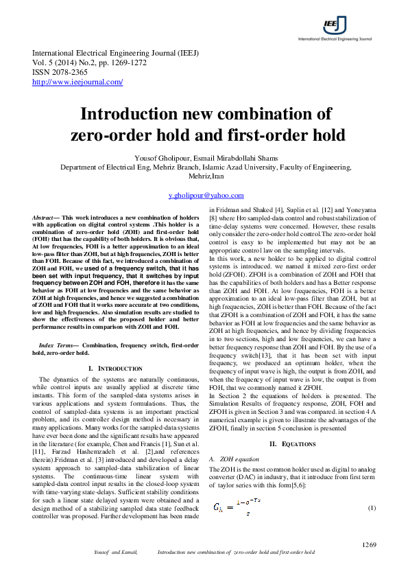  pdf introduction new combination of zero order hold and first order hold