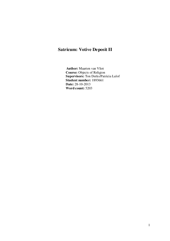 (DOC) Essay Satricum Votive Deposit II Maarten van Vliet Academia.edu