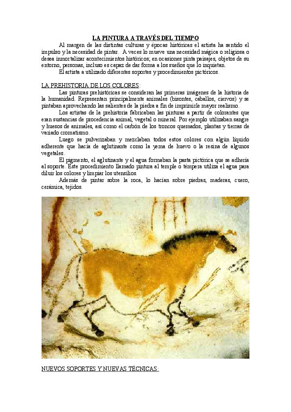 (DOC) LA PINTURA A TRAVÉS DEL TIEMPO