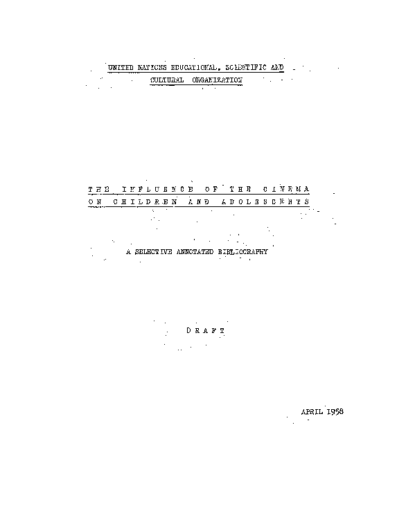 (PDF) The Influence of the cinema on children and
