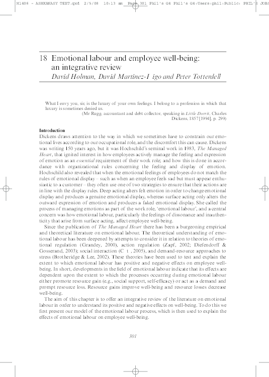 Emotional labour theory image