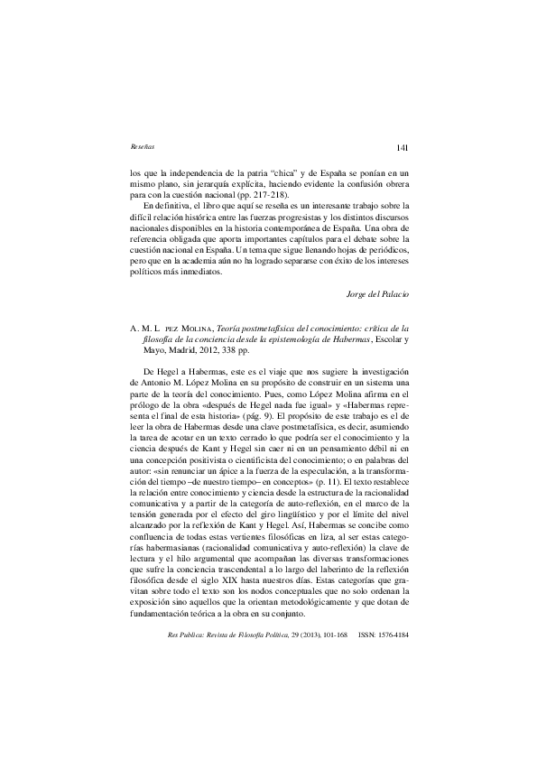 Autorreflexión y emancipación: crítica y fundamentación de la razón en su laberinto