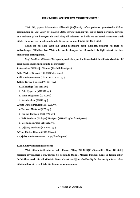 pdf 4 hafta turk dilinin gelismesi ve tarihi devirleri mahmut bozkurt academia edu