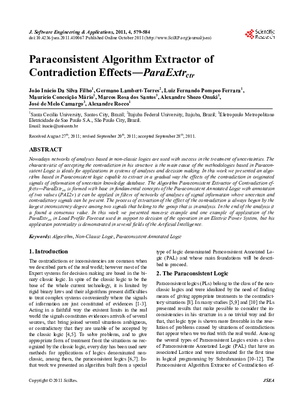 (PDF) Paraconsistent Algorithm Extractor of Contradiction Effects ...