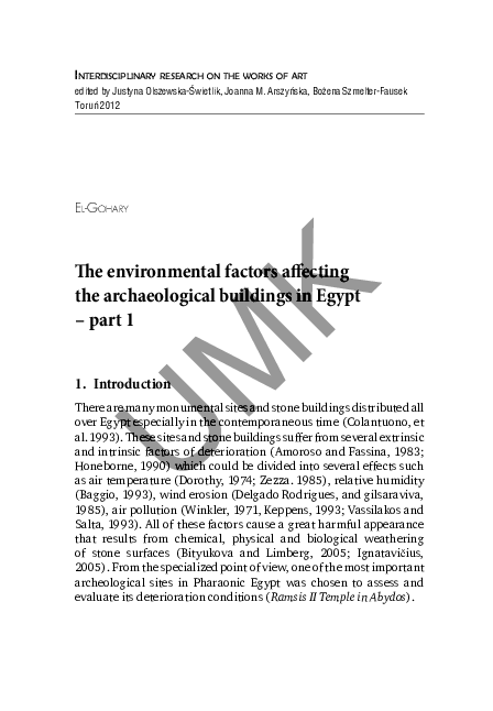 (PDF) The environmental factors affecting the archaeological buildings ...