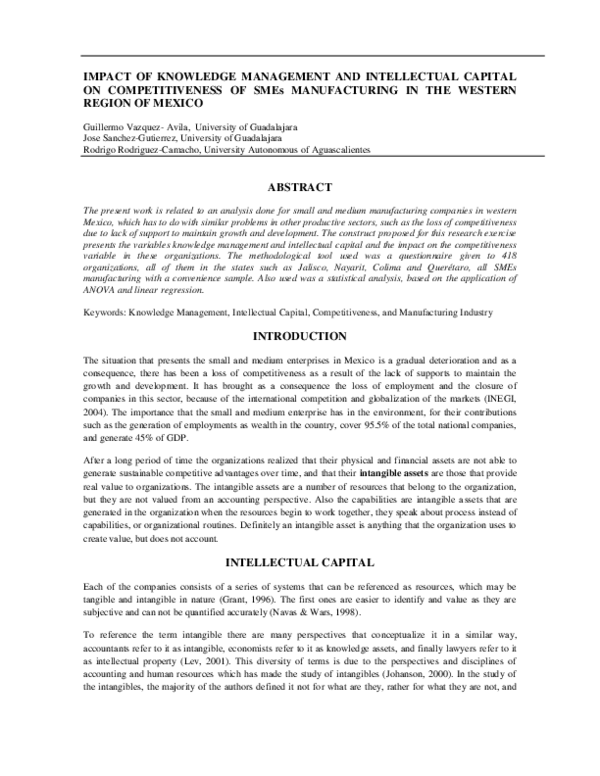 (DOC) Impact of knowledge management and intellectual capaital on ...