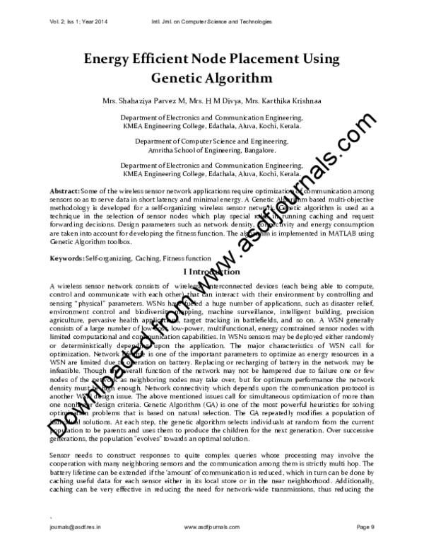 (PDF) Energy Efficient Node Placement Using Genetic Algorithm
