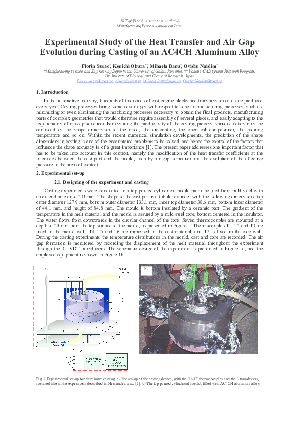 (PDF) Experimental Study of the Heat Transfer and Air Gap Evolution ...