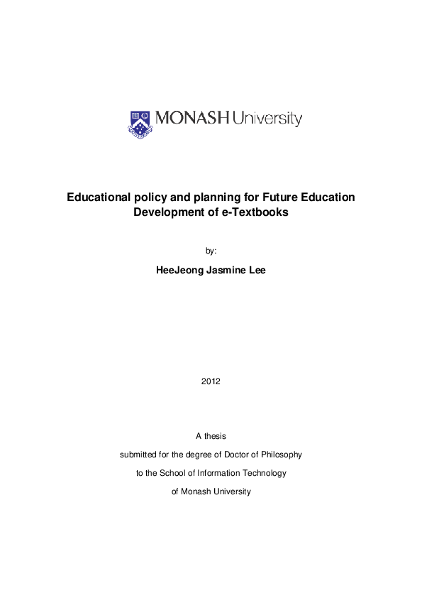 (PDF) Educational policy and planning for future education development