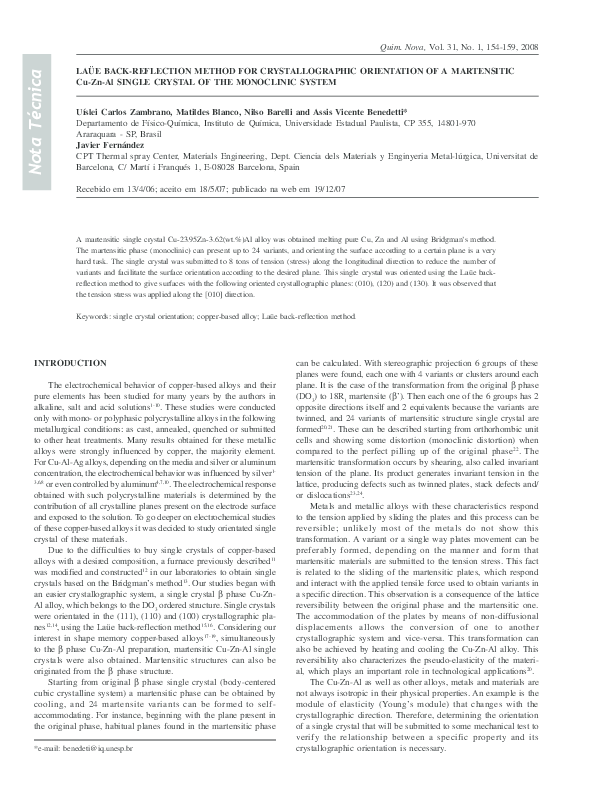 (PDF) Laüe back-reflection method for crystallographic orientation of a ...