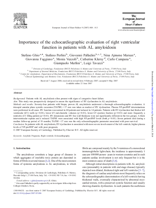 (PDF) Importance of the echocardiographic evaluation of right ...