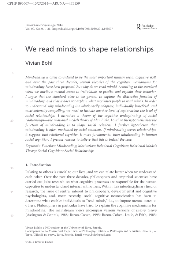 (PDF) We read minds to shape relationships.