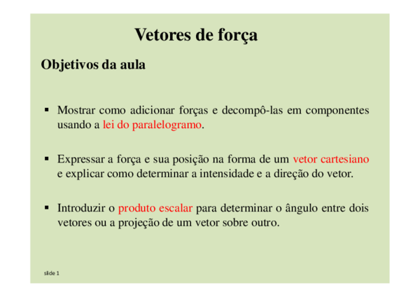 (PDF) Vetores de força