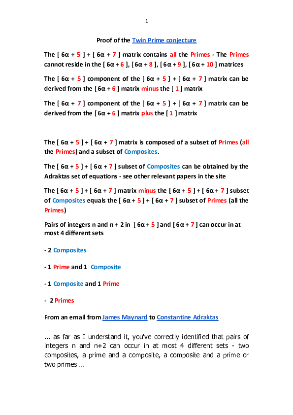 (DOC) Proof of the Twin Primes conjecture by Constantine Adraktas