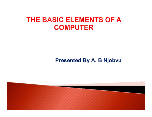 (PDF) The Basic Elements of a Computer