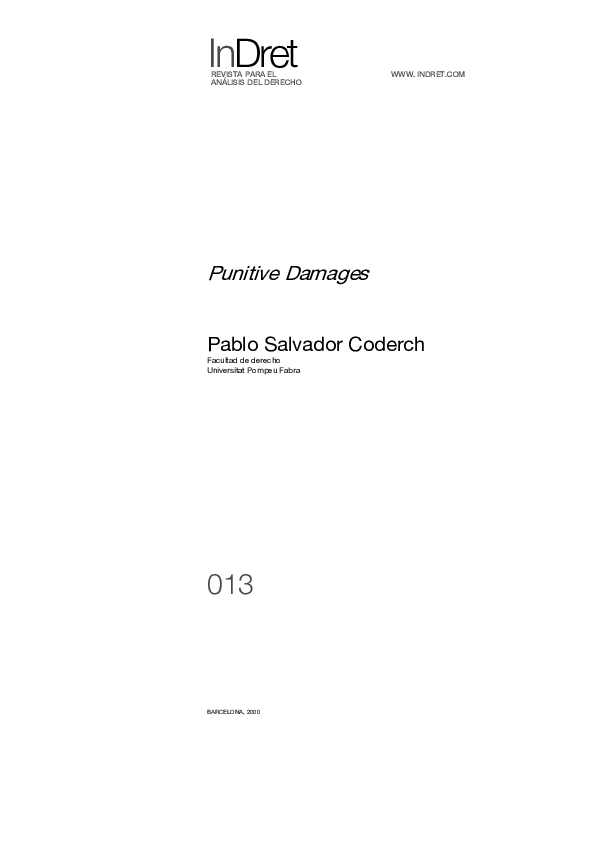 REVISTA PARA EL Punitive Damages