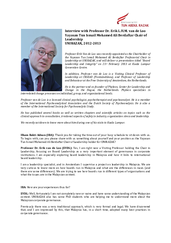(PDF) Interview with Professor