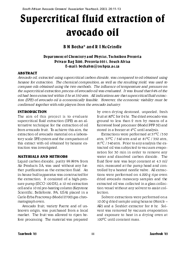 (PDF) Avocado extraction by ScCO2 Vuningoma Bosco Academia.edu