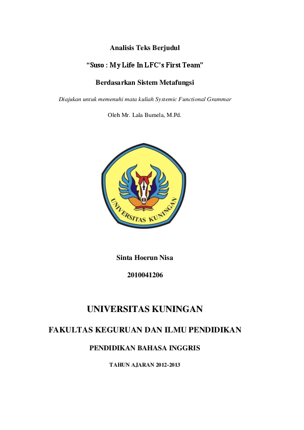 Doc Sfg Systemic Functional Grammar