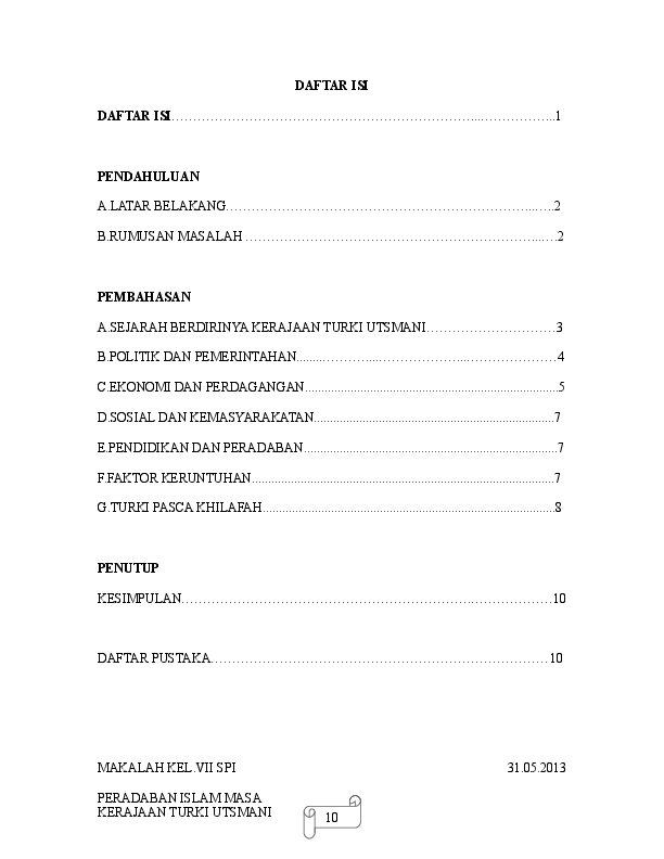 Doc Daftar Isi Turki Utsmani Valeria Pramita Academia Edu