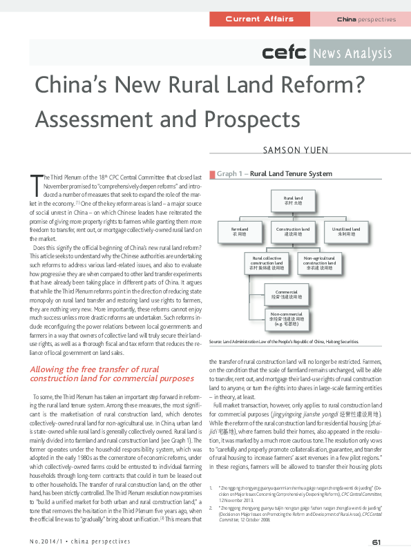 Pdf China S New Rural Land Reform Assessment And Prospects Pdf China S New Rural Land Reform Assessment And Prospects